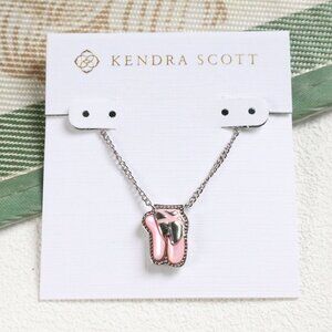 New Kendra Scott Blush Mother-of-Pearl Ballet Necklace Silver